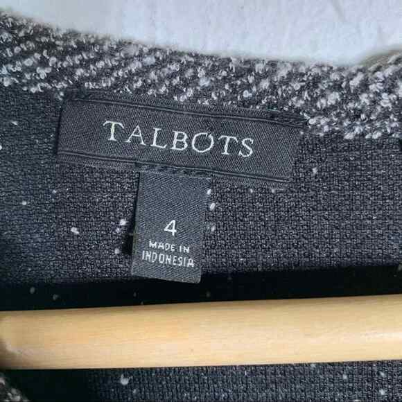 Talbots gray speckled fit & flair 3/4 sleeve knee length dress size 4 - Picture 4 of 6